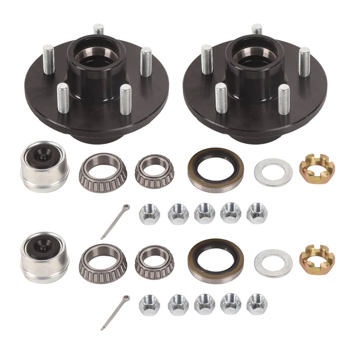 2-PACK 5 Lugs Trailer Idler Hub Kits 5 on 4.5 5x4.5 for 3500 lbs Trailer Axle