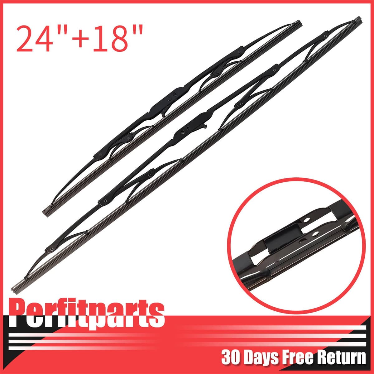 Front Left & Right Direct Connect Size 24" + 18" Front Wiper Blades